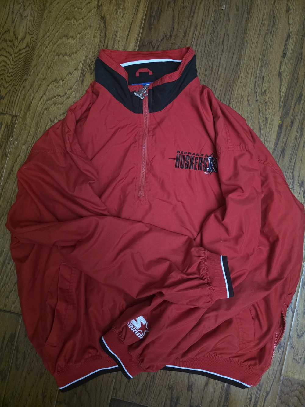 STARTER Red Nebraska Huskers Pullover Windbreaker